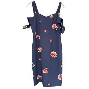 Ashley Graham | Women's Navy Blue Floral Dress  | Size 8 | NWOT | 0792
